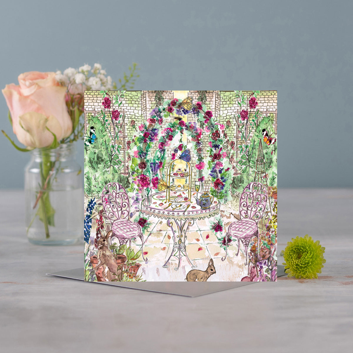 Cream Tea in the Garden Greeting Card - Pack of 6