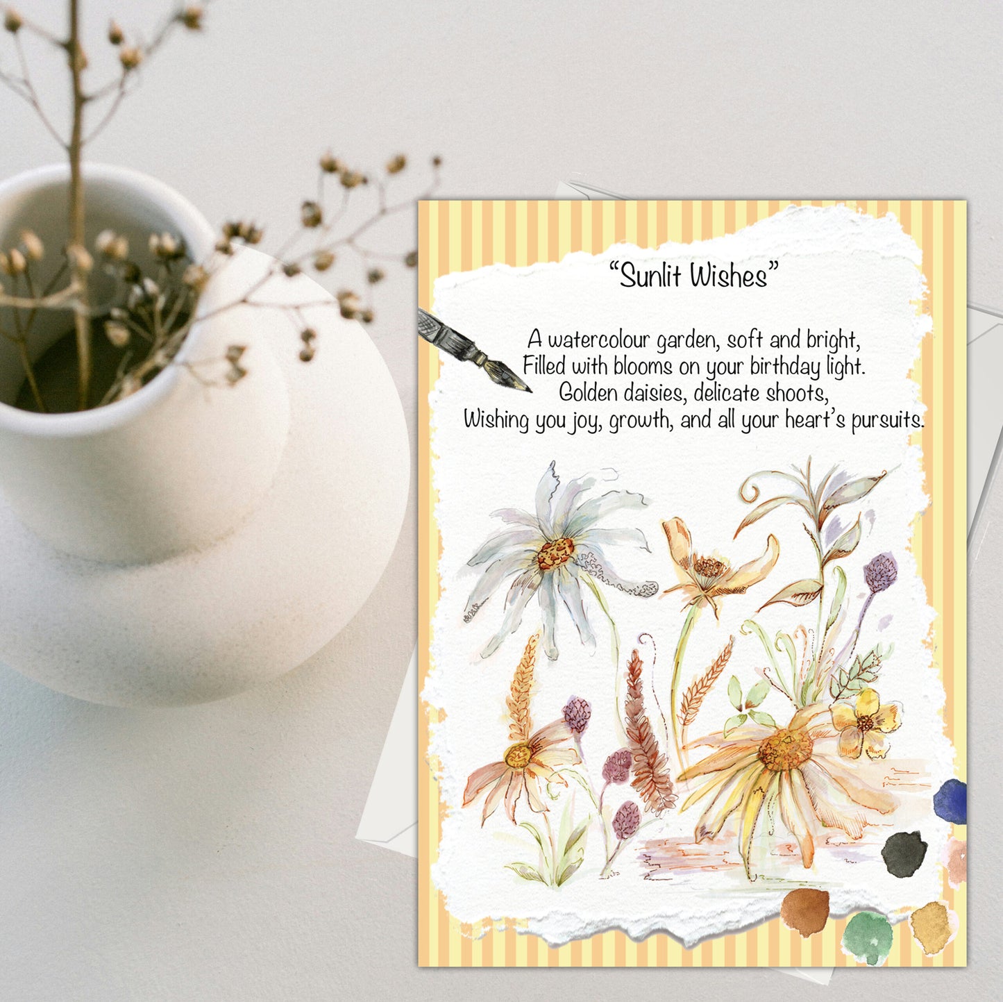 Sunlit Wishes Greeting Card - Pack of 6