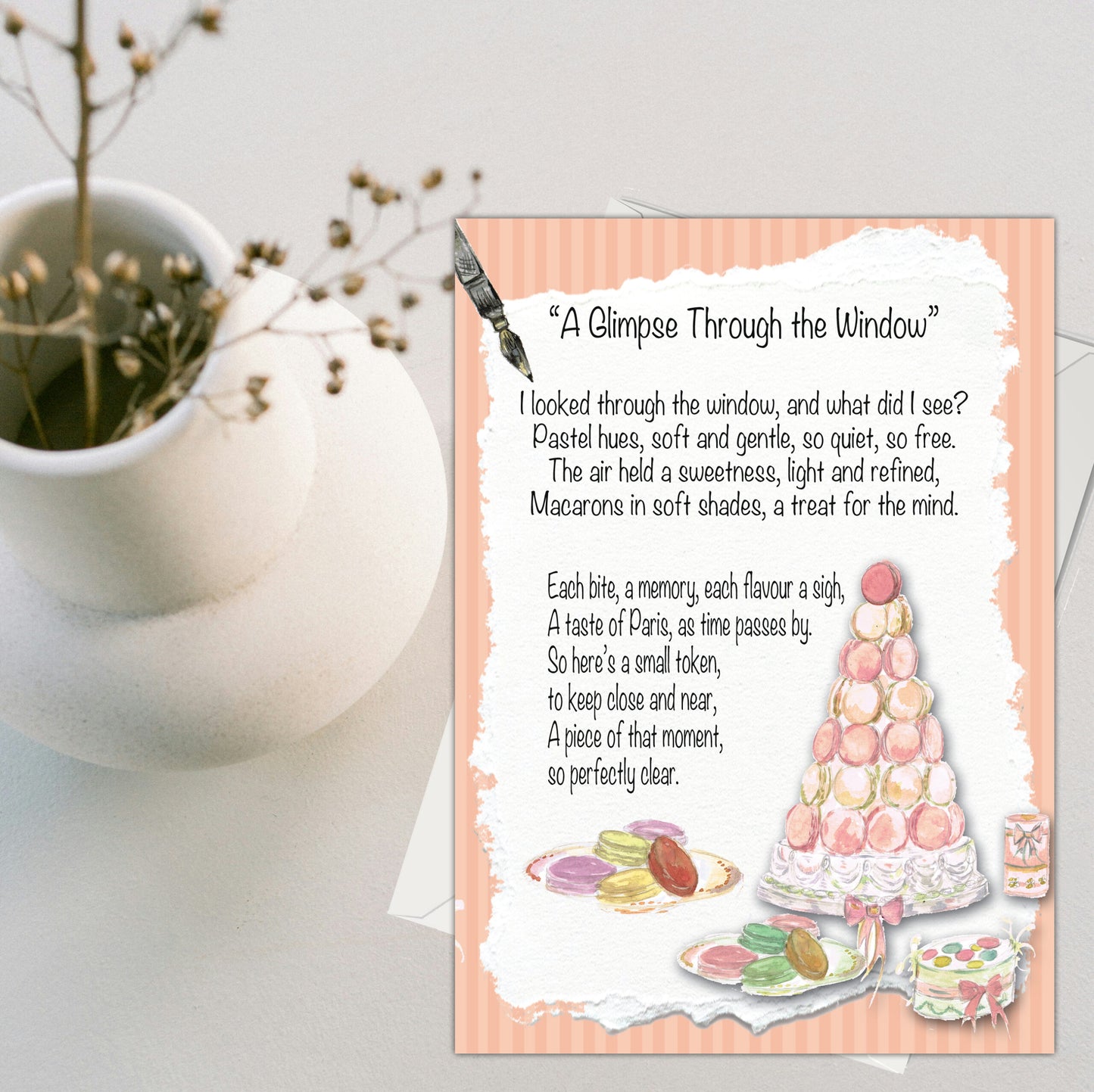 A Glimpse Through The Window Greeting Card - Pack of 6