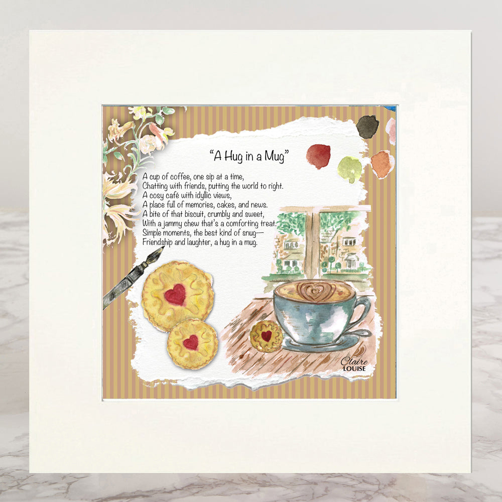 A Hug in a Mug Mounted Print