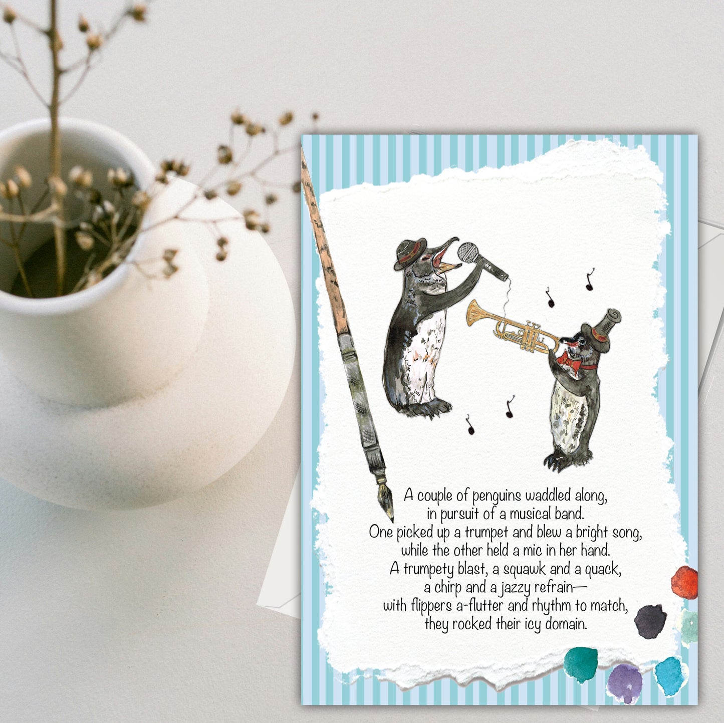 The Penguin Duet Greeting Card - Pack of 6