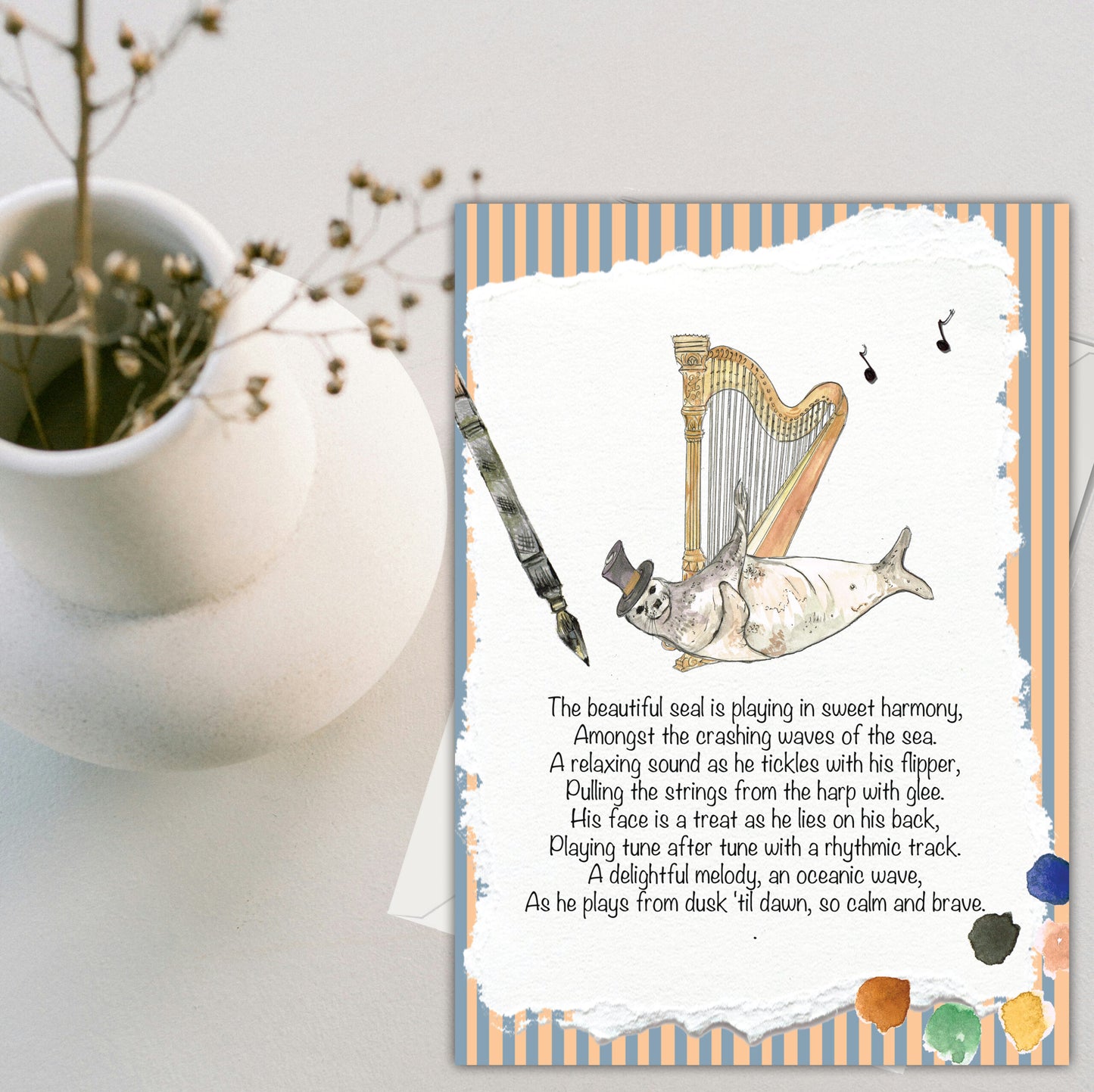 Seals and Strings Greeting Card - Pack of 6