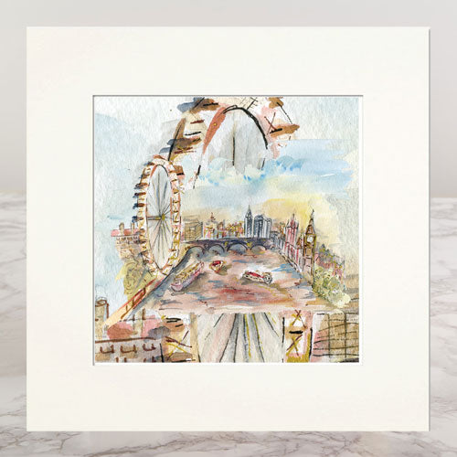 London Eye Mounted Print