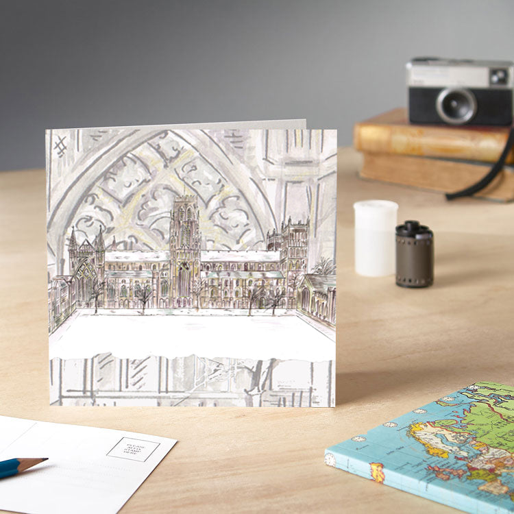 Durham Cathedral Winter Scene Greeting Card - Pack of 6