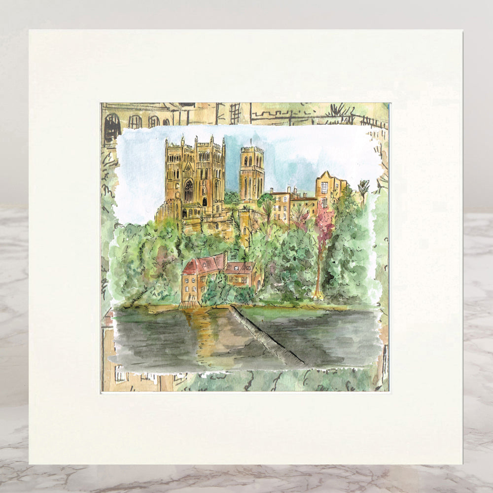 Durham Cathedral Reflections Mounted Print