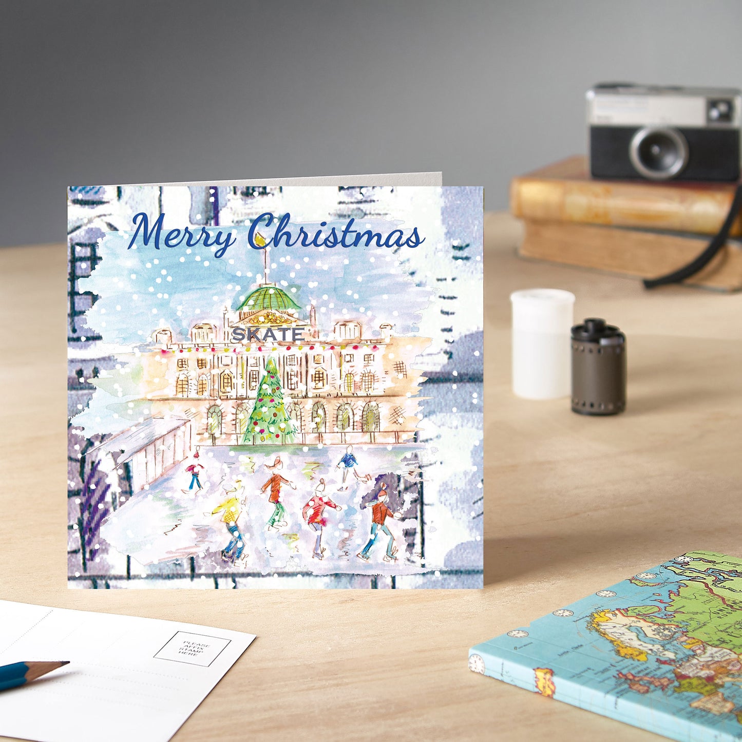 Ice Skating Christmas Card - Pack of 6