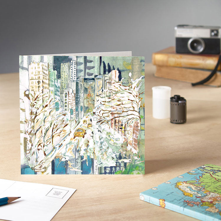 Snowy New York Greetings Card - Pack of 6