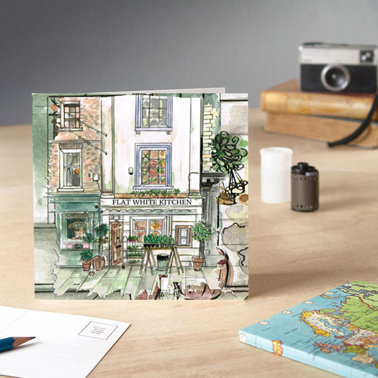Flat White Coffee Shop Greetings Card - Pack of 6