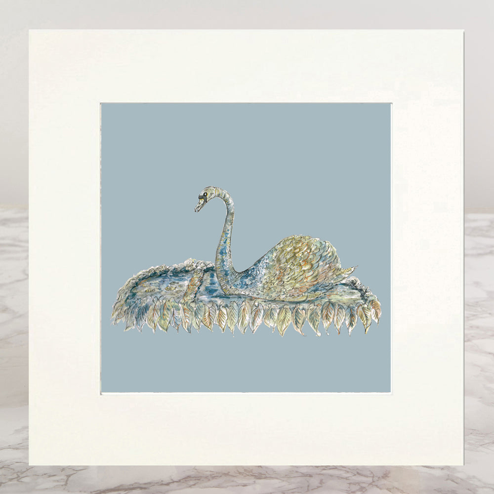 The Bowes Museum's Silver Swan Mounted Print