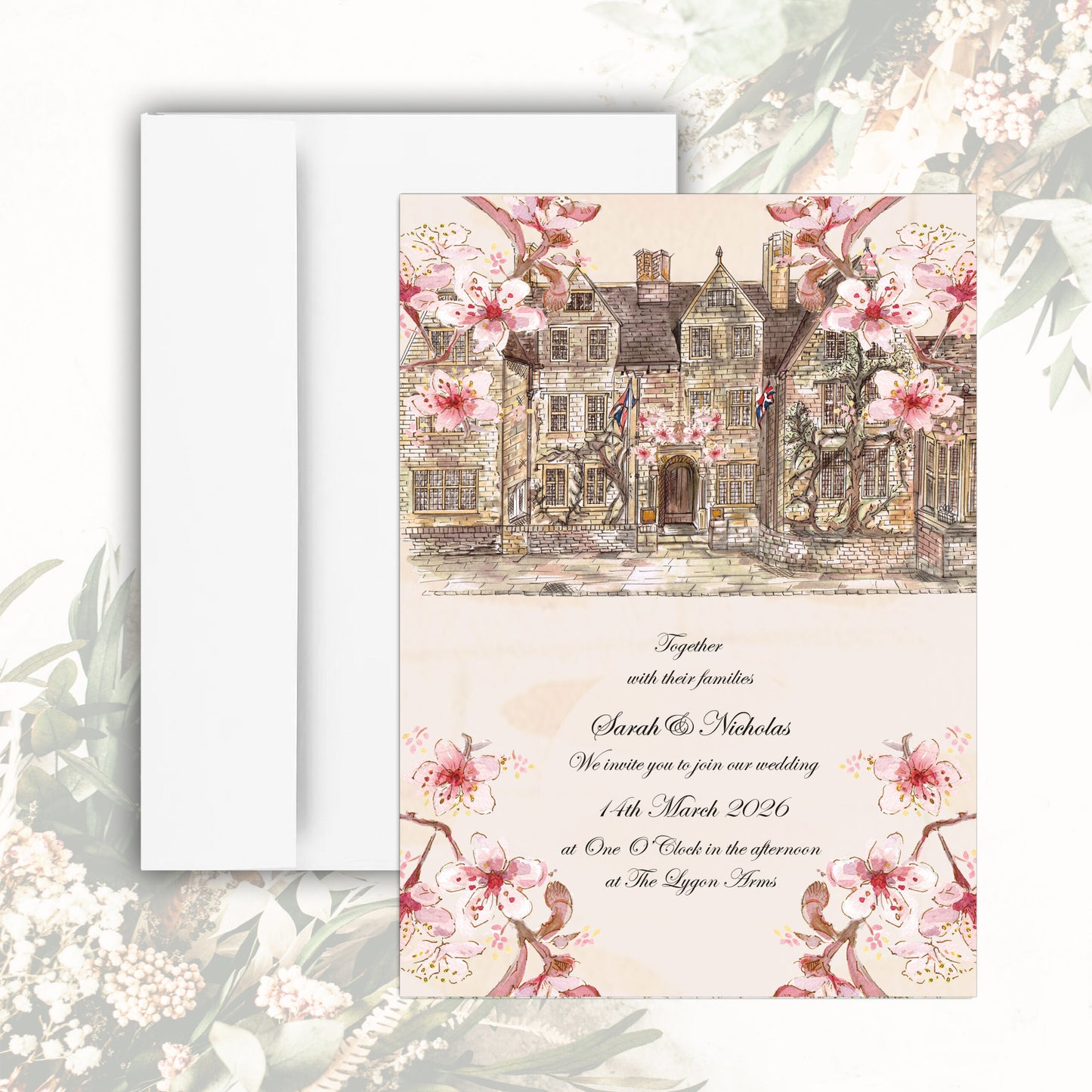 The Lygon Arms Wedding Invitation