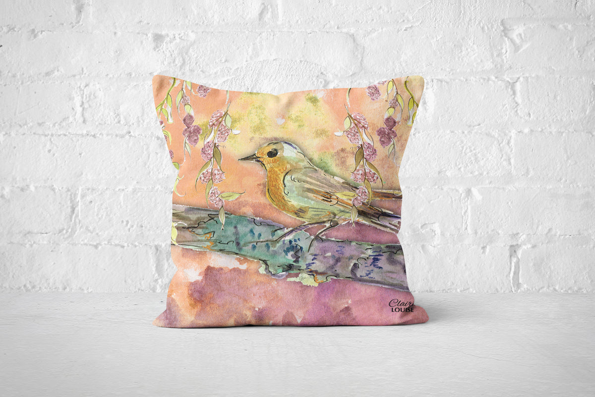 The Garden Robin Cushion