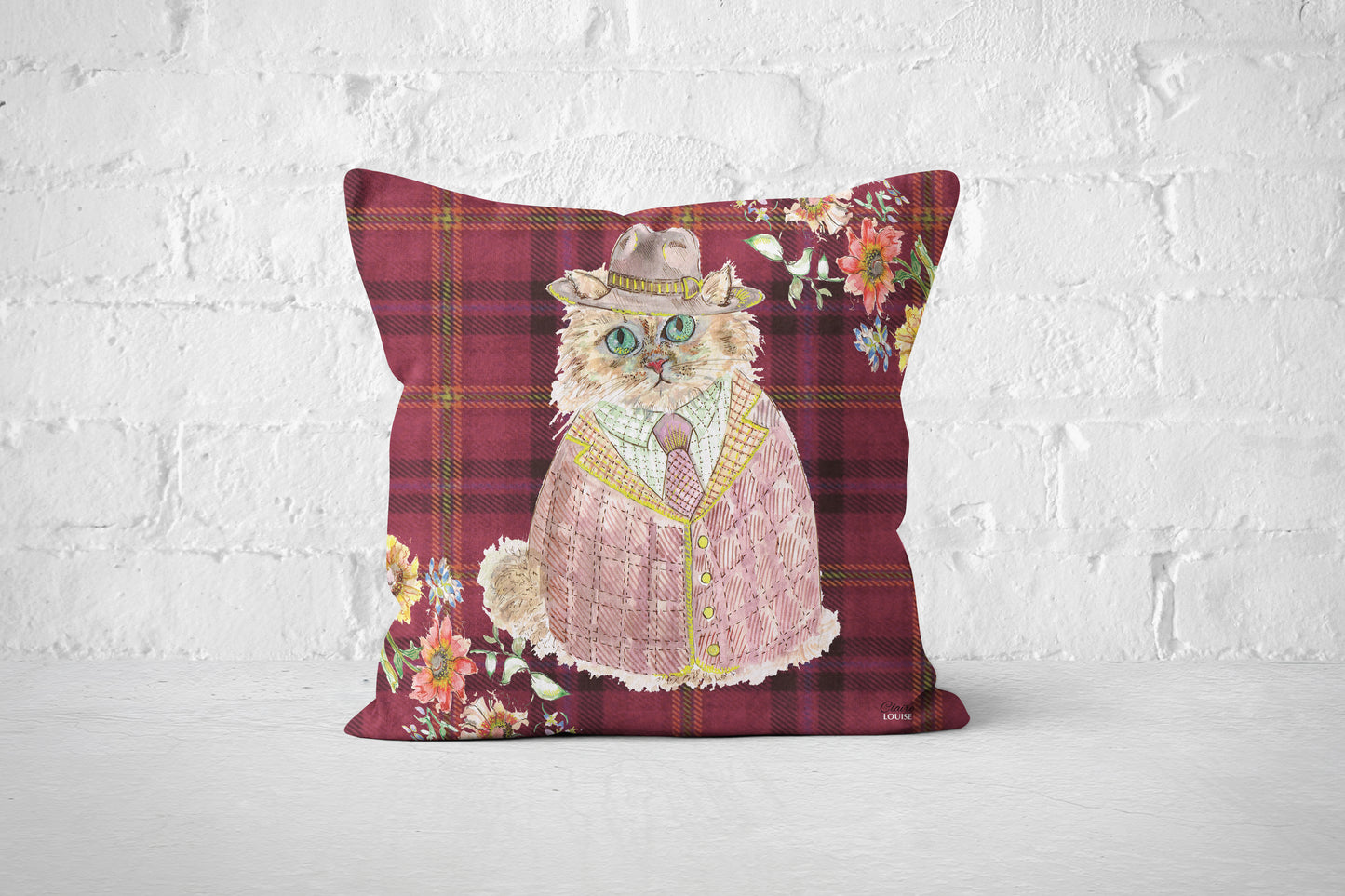 Tartan Cat Cushion