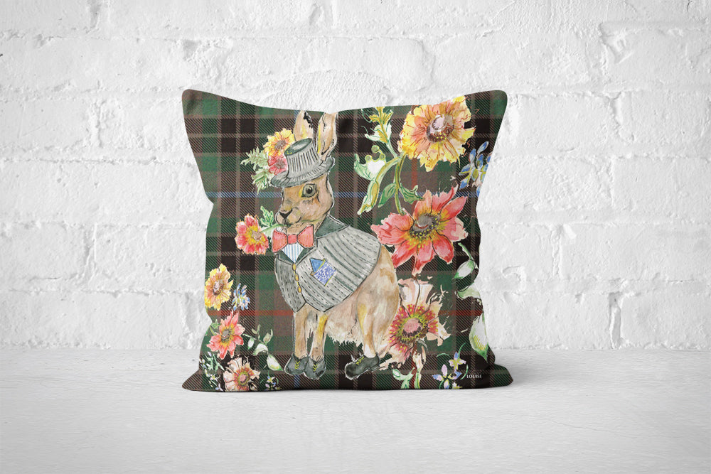 Tartan Hare Cushion