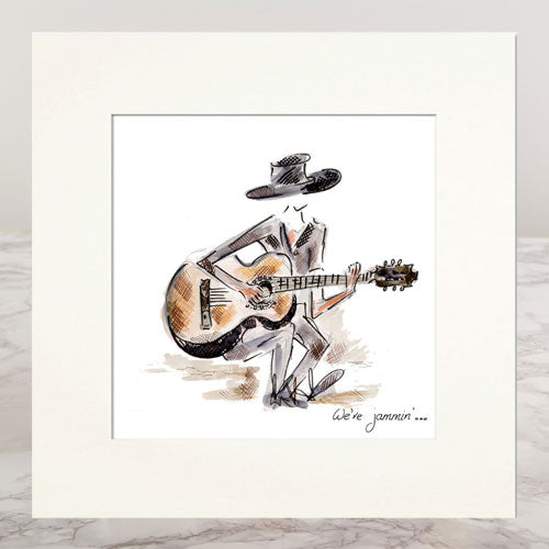 We're Jammin' Mounted Print
