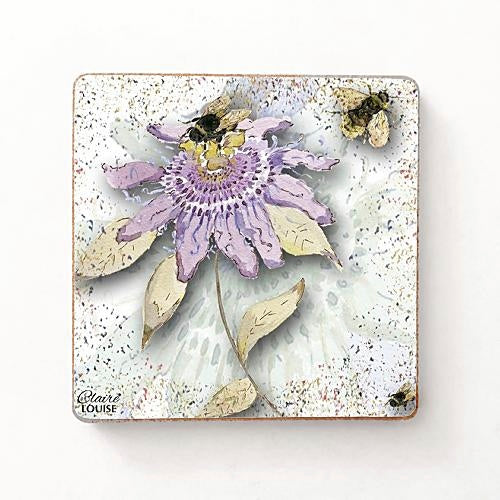 Powder Bloom Passion Flower Fridge Magnets