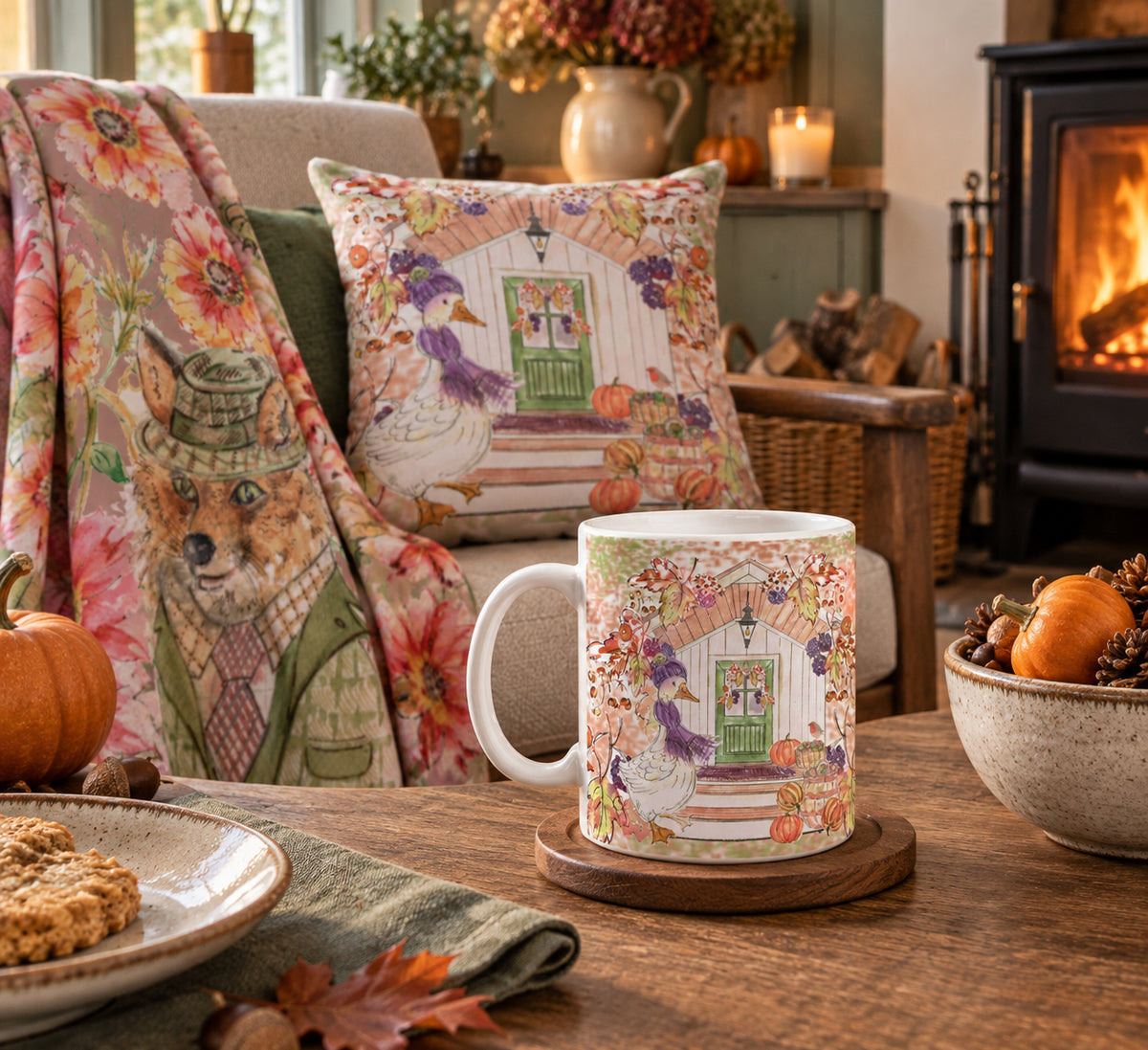 Autumn Welcome Ceramic Mug | Country Cottage & Pumpkin Mug | Autumn Gift