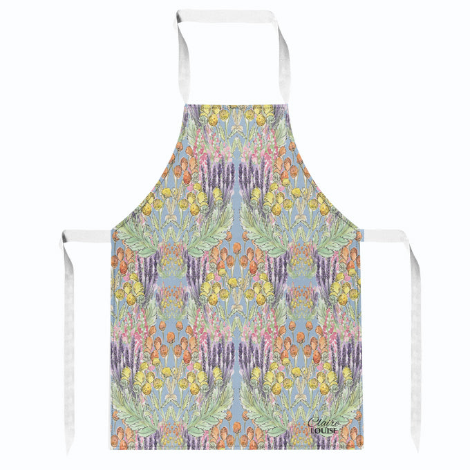 Blue Garden Bloom Kitchen Apron