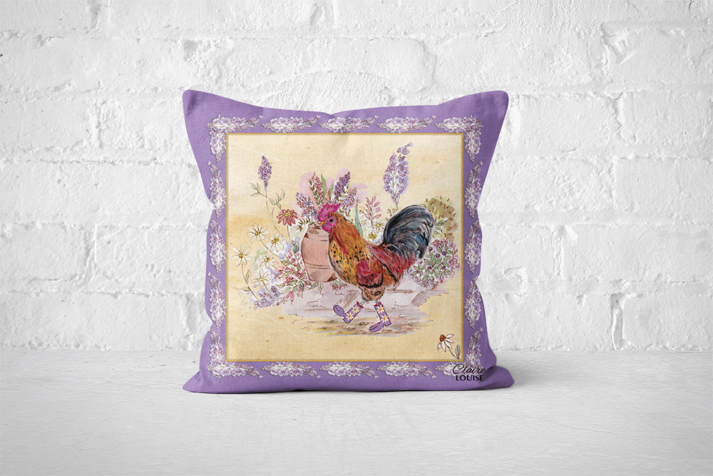 Cockerel Bouquet Boots Cushion