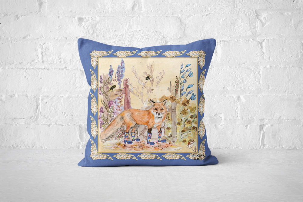 Fox Bouquet Boots Cushion