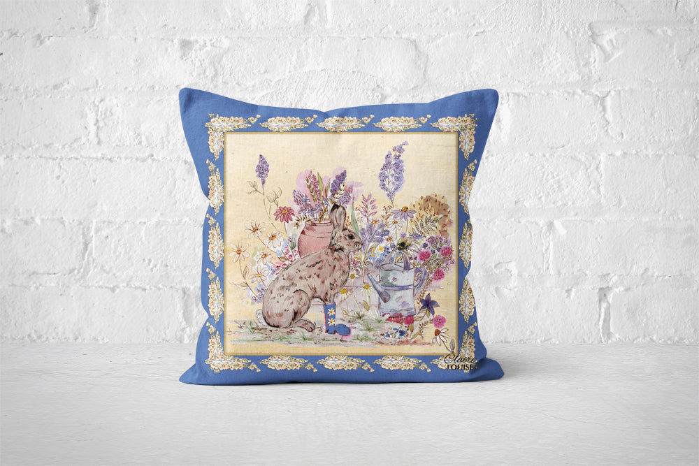 Hare Bouquet Boots Cushion