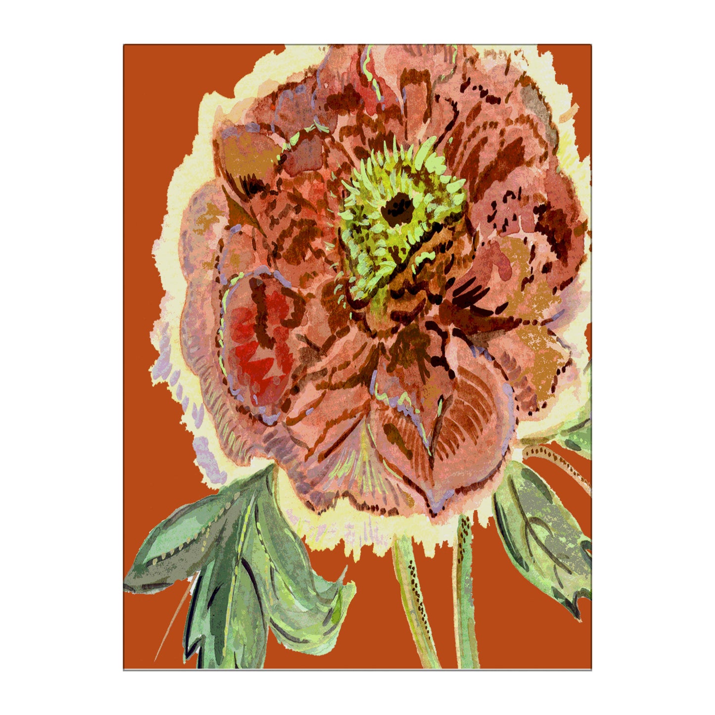 Romance Burnt Orange Glass Wall Art