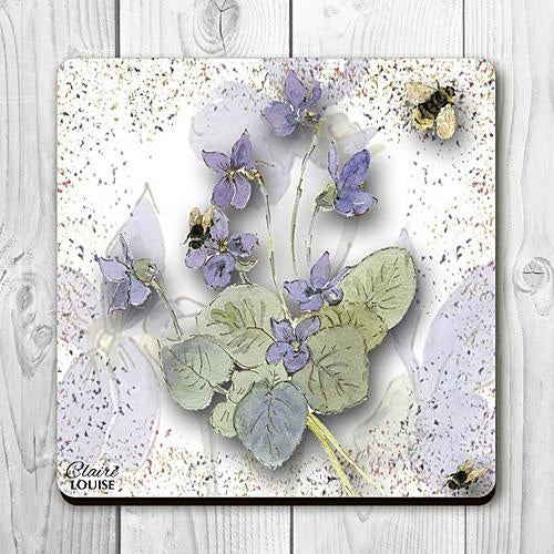 Powder Bloom Morning Glories Coaster