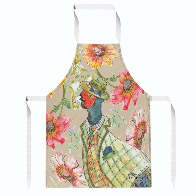 Cottage Floral Pheasant Kitchen Apron