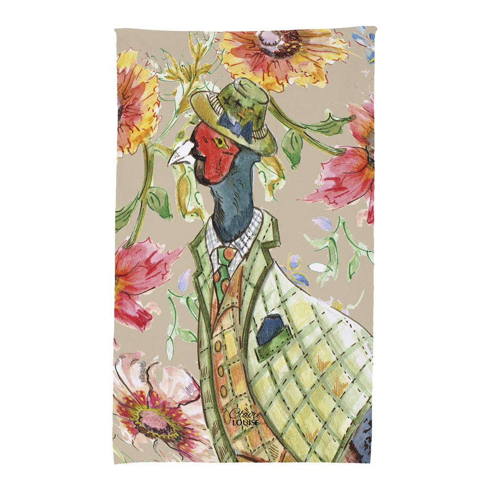 Cottage Pheasant Tea Towel