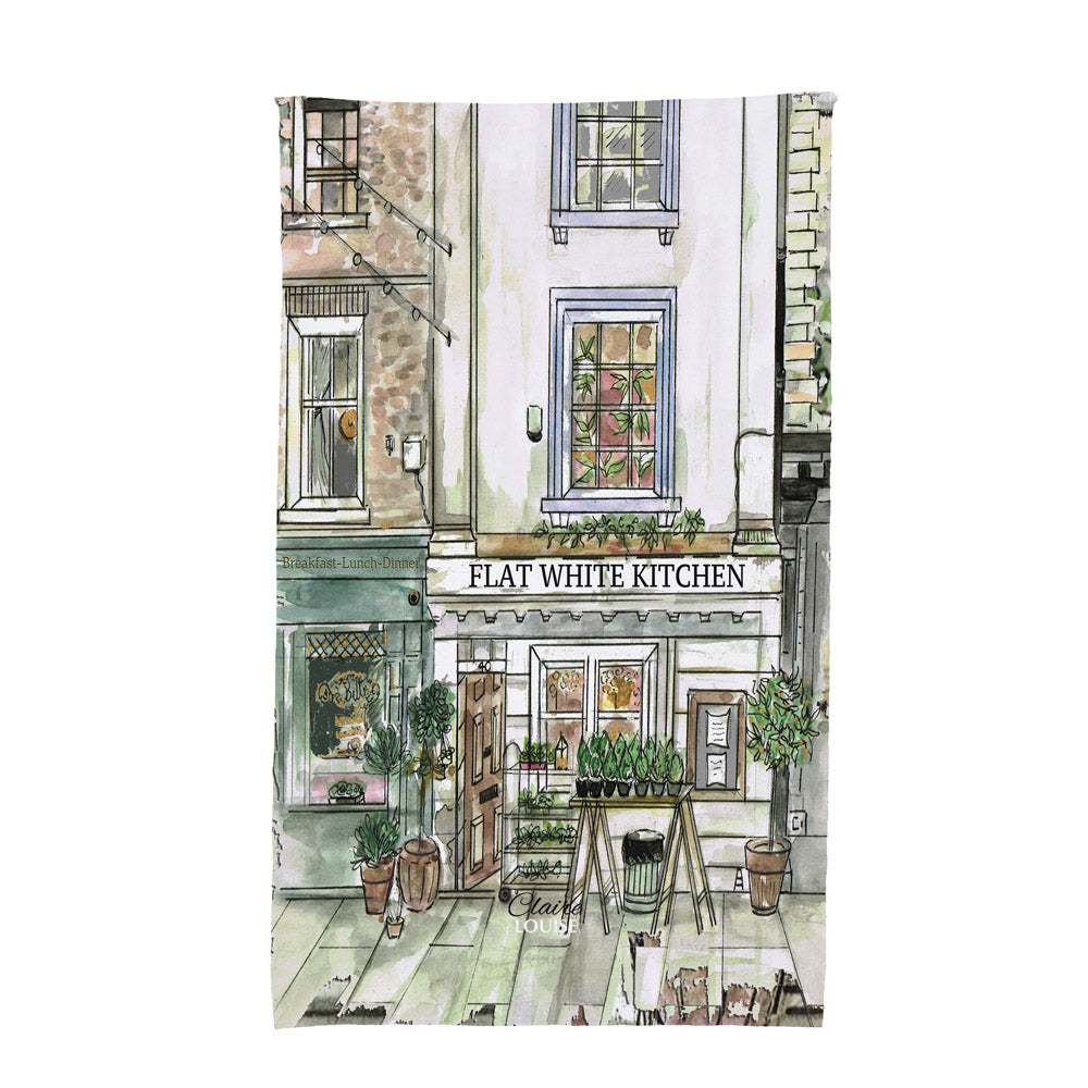Flat White Kitchen Tea Towel