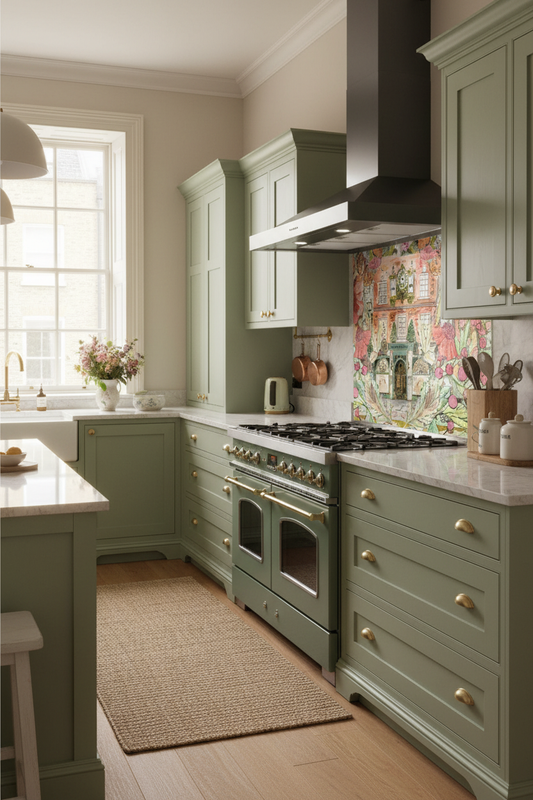 Fortnums in Full Bloom Splashback Townhouse Kitchen