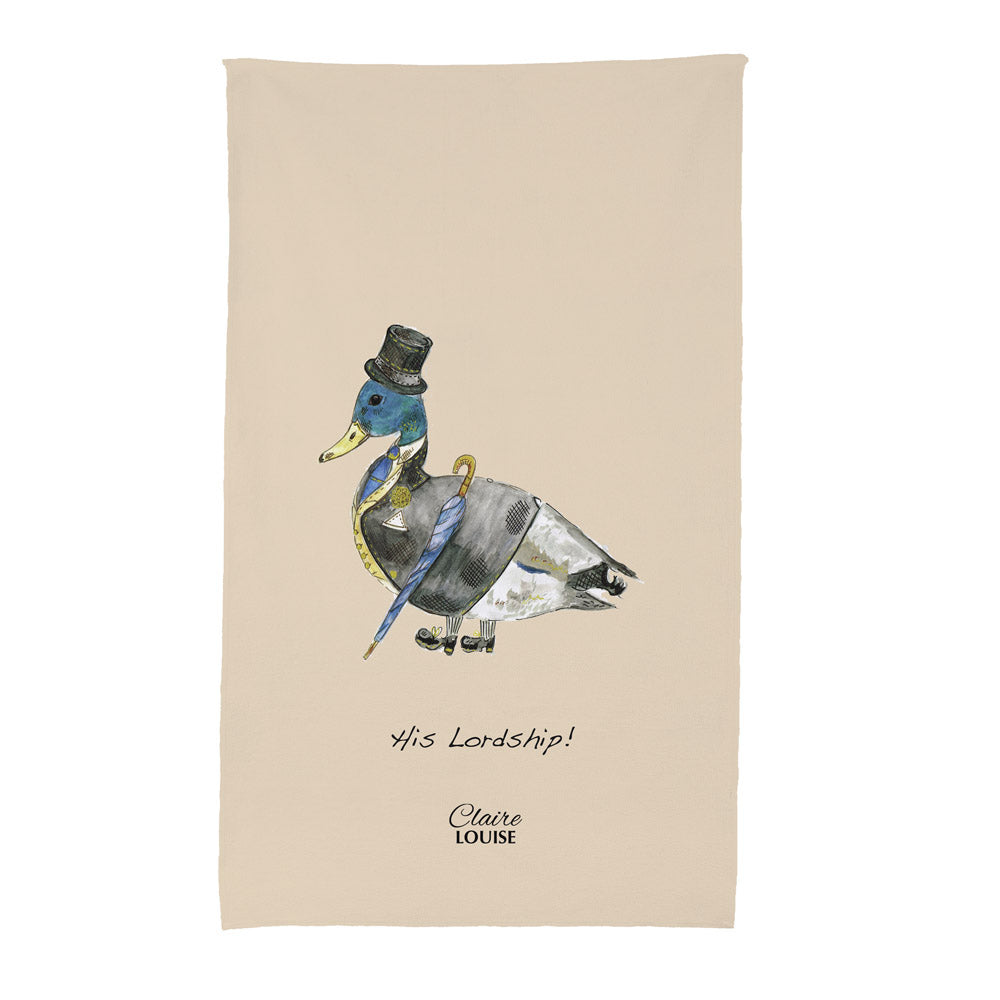 His Lordship Beige Tea Towel