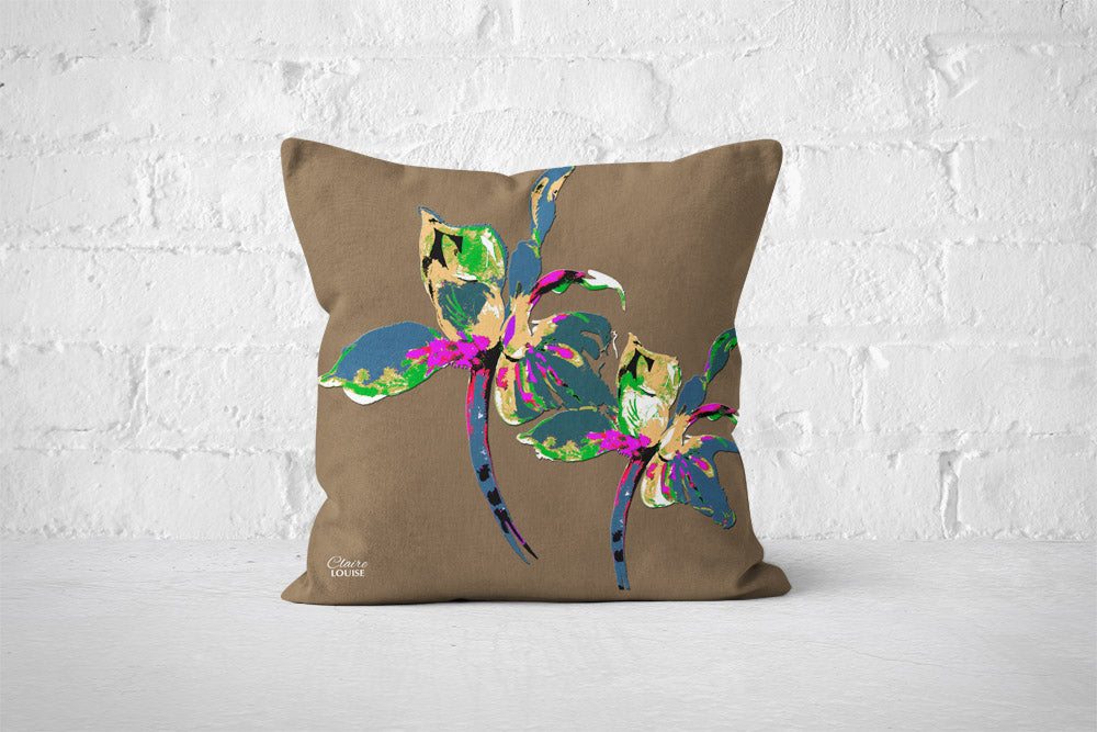 Mocha Iris Cushion