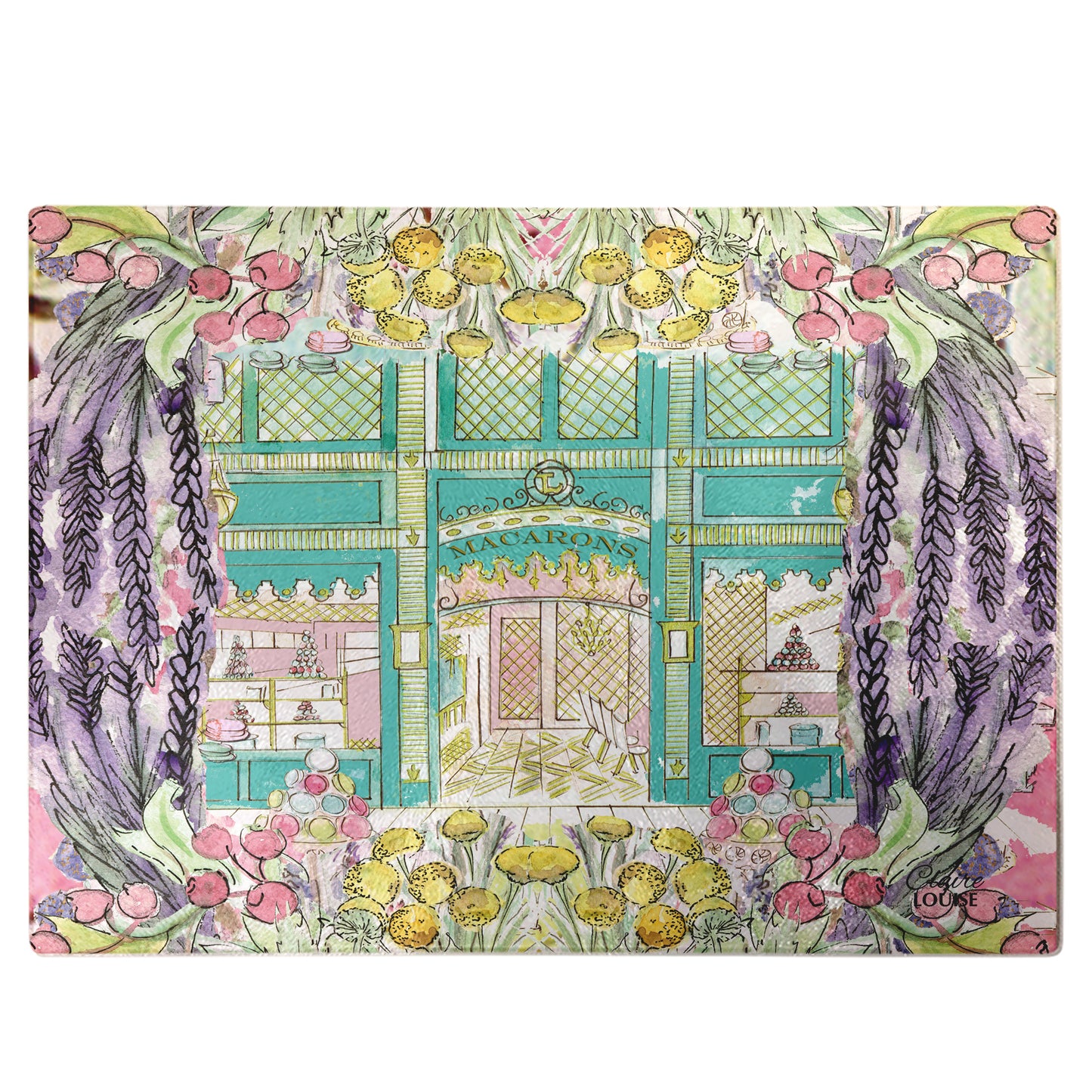 Laduree In Full Bloom Glass Chopping Board