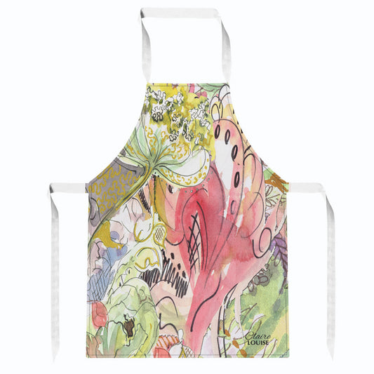 Luminous Pink Bloom Kitchen Apron