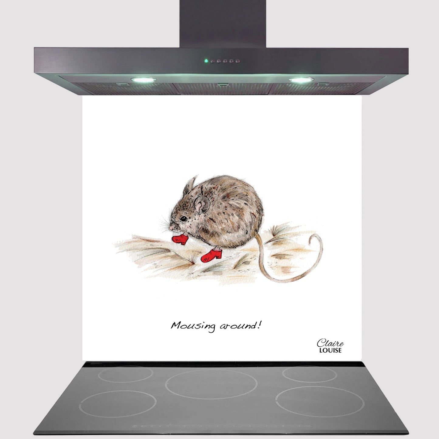 Mouse In Boots Kitchen Glass Splashback