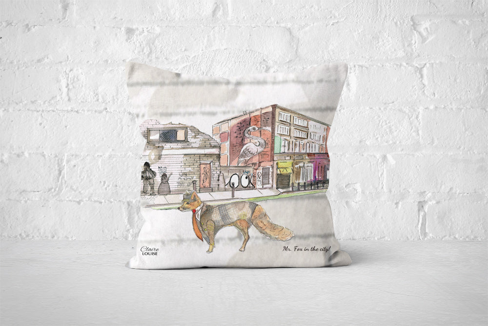 Fox In The City Cushion
