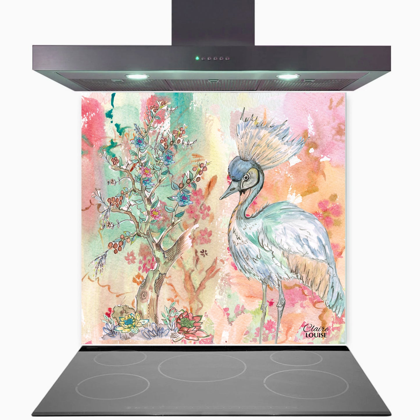 Blue Bird Kitchen Glass Splashback