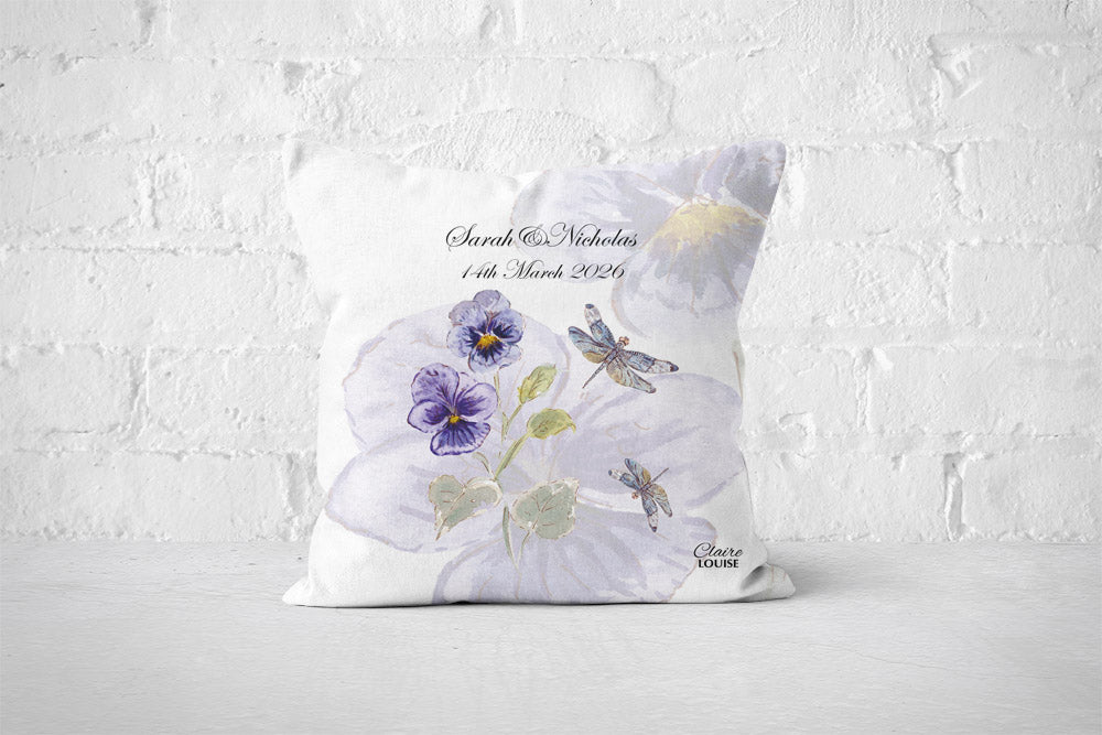 Pansies Wedding Cushion