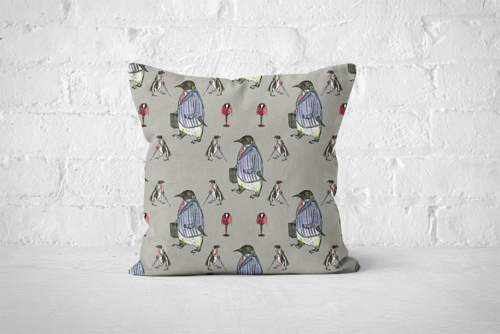 Penguins In The City Patterned Cushion