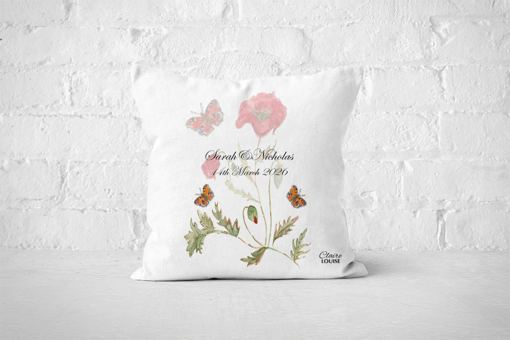 Poppies Wedding Cushion