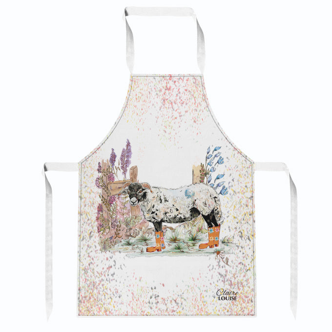 Sheep Bouquet Boots Kitchen Apron