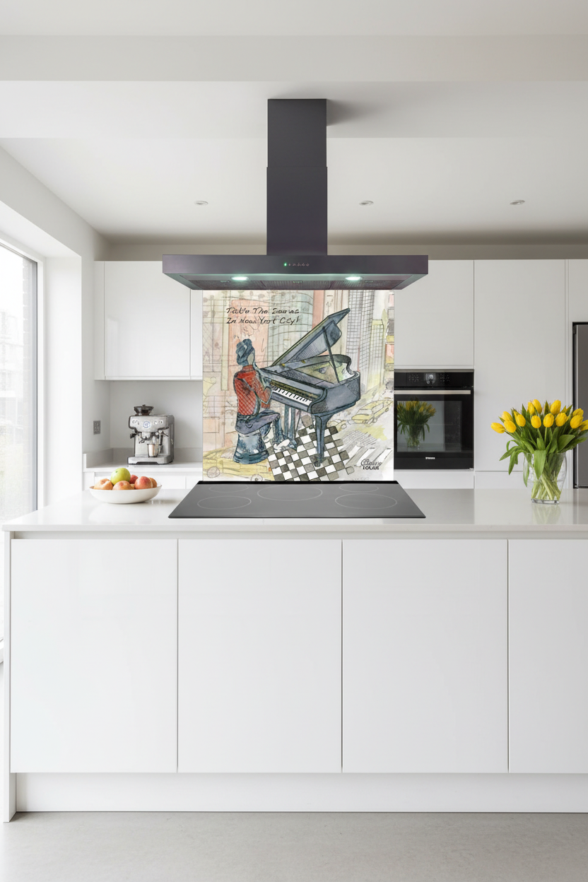 Tickle The Ivories NYC Splashback White Kitchen