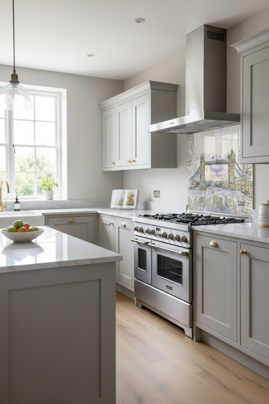Tower Bridge Splashback Grey Kitchen