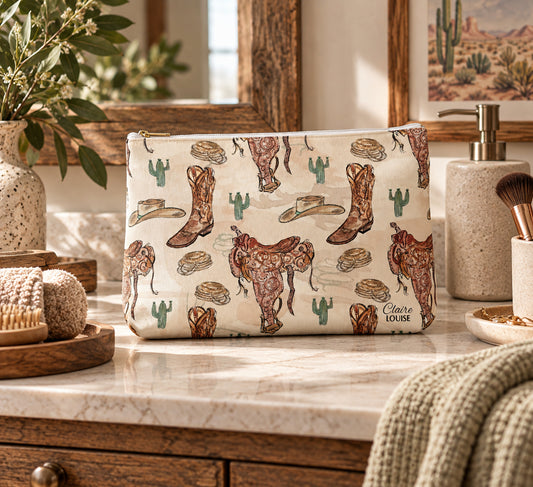 Western Pattern Cosmetic Bag