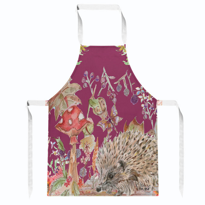 Whimsical Hedgehog Kitchen Apron