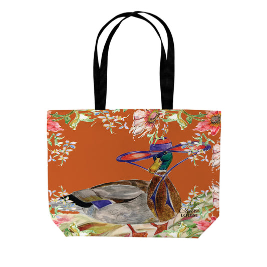 Whimsical Duck double sided print shopper