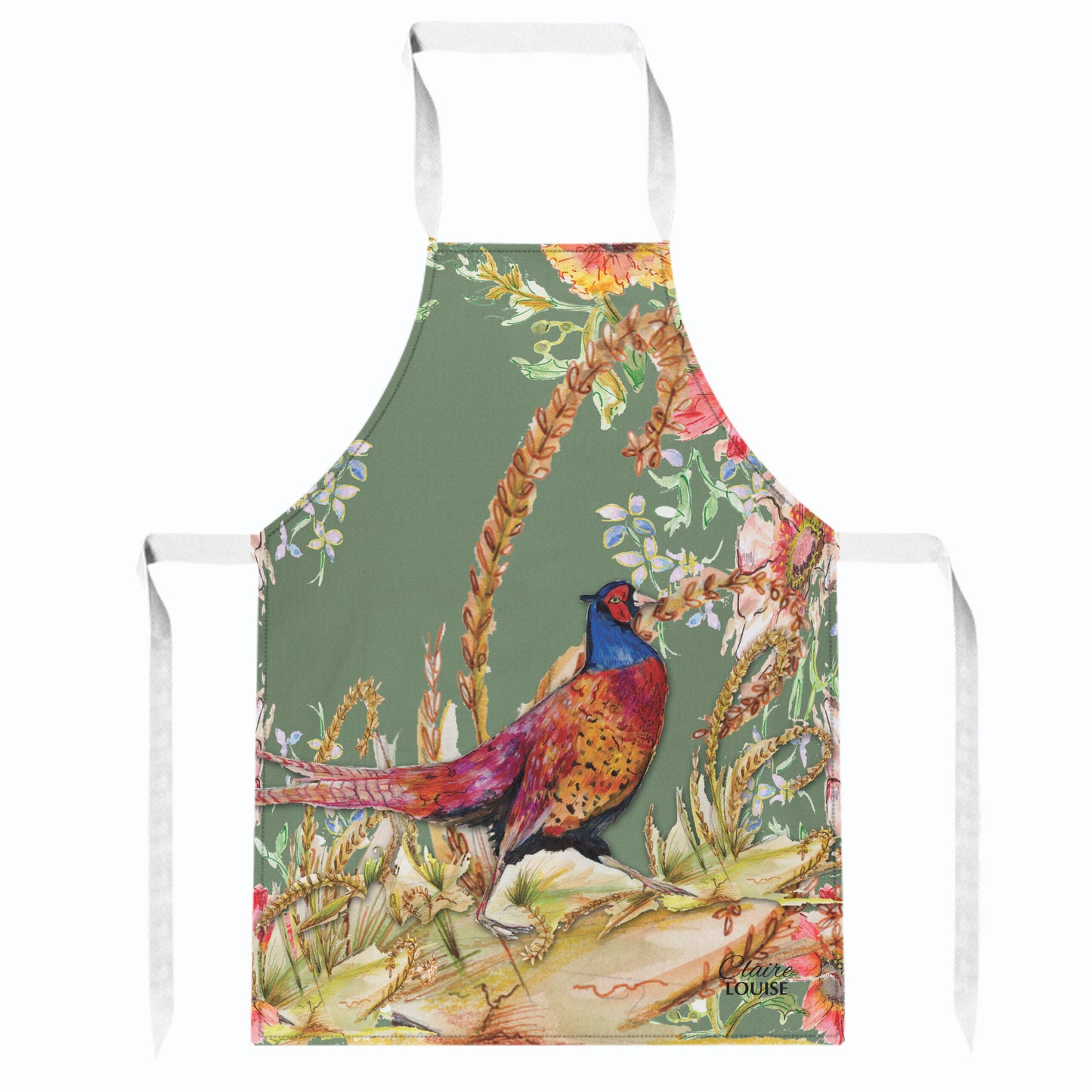 Whimsical Pheasant Kitchen Apron