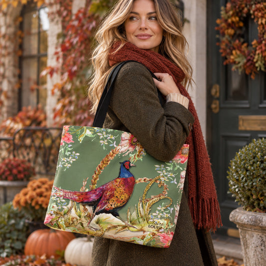 Whimsical Pheasant Double Sided Print Shopper