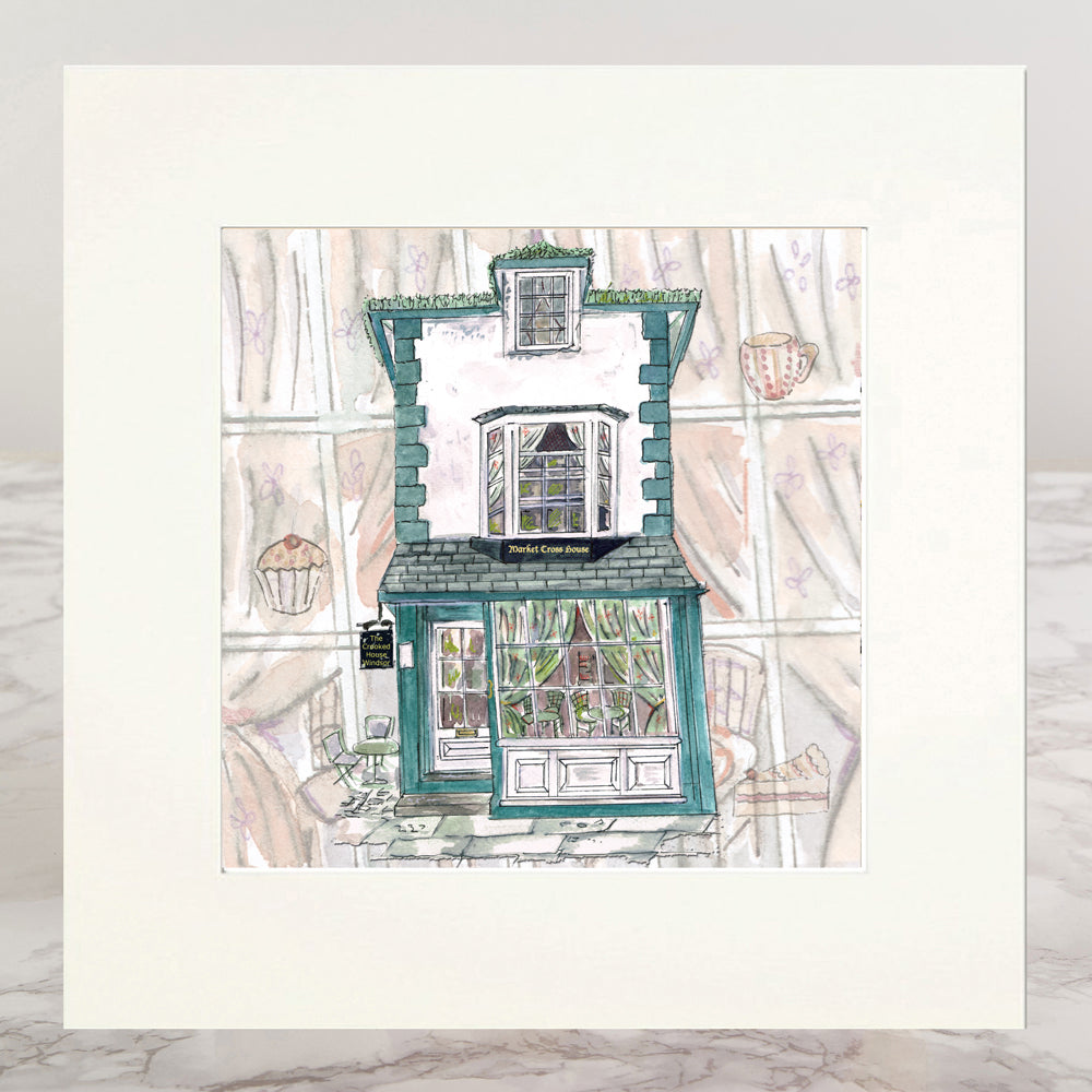 Windsor Market Cross House Mounted Print