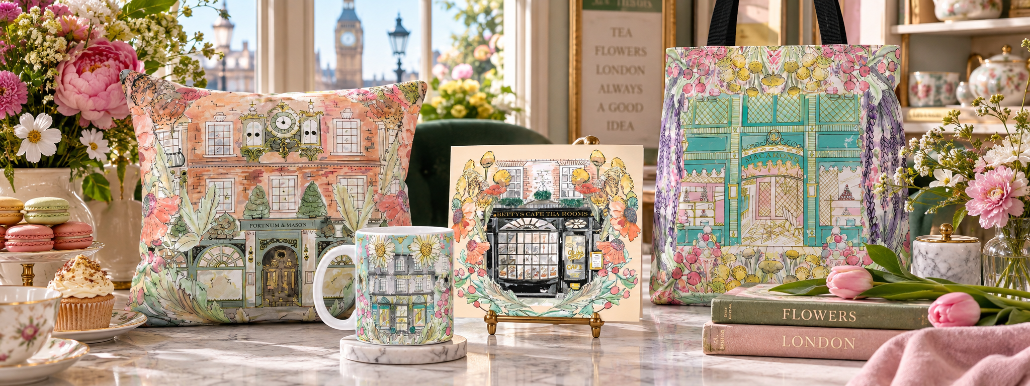 In Full Bloom – London Landmarks & Iconic British Places in Botanical Watercolour | Claire Louise Collection